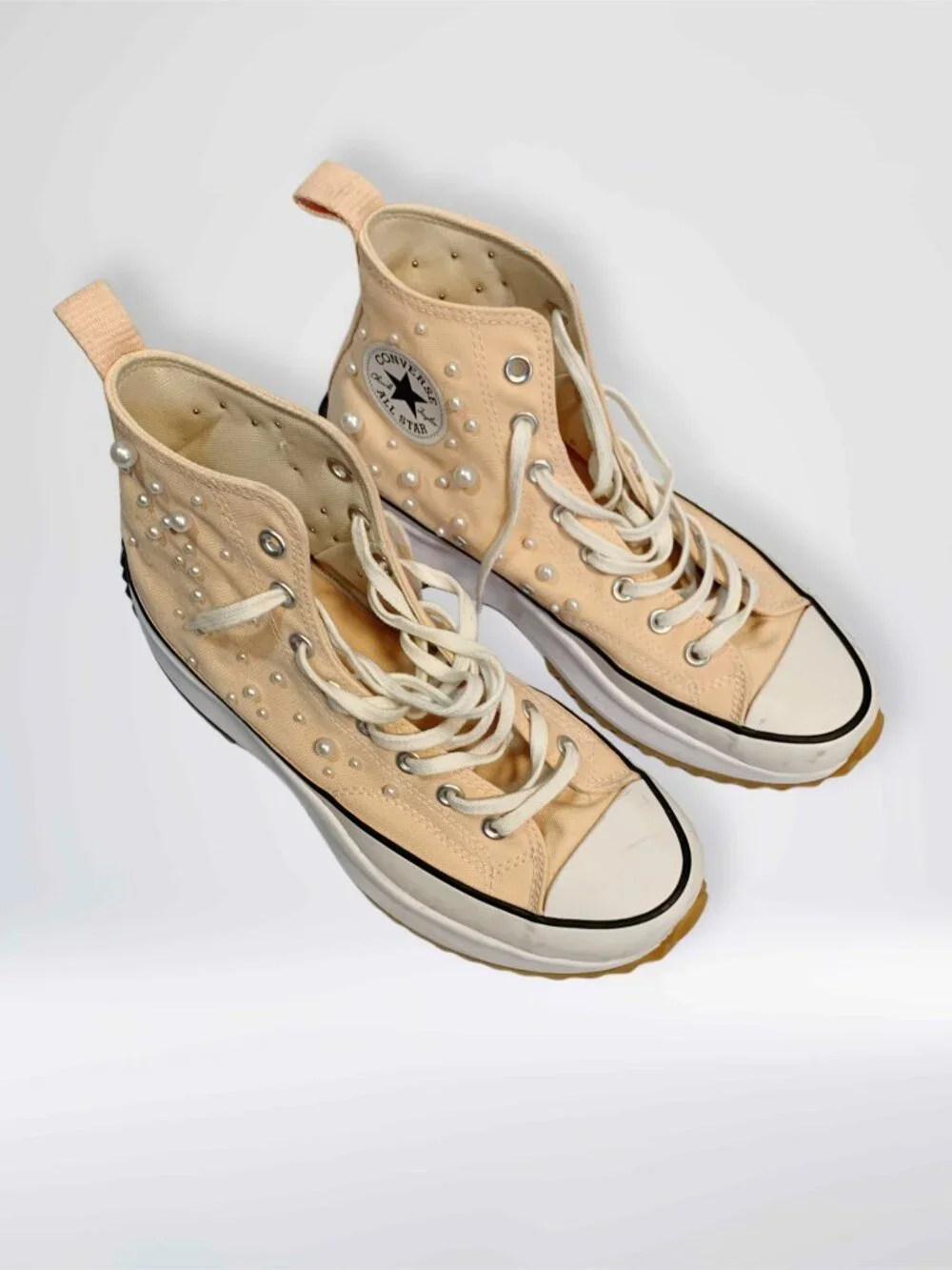 Custom Pearl Converse Run Star Hike Coral Platform High Women’s 11 - Preowned